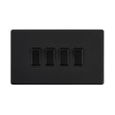 Saxby SL104BLB Screwless 10AX 4G 2-Way Switch - Matt Black With Black Insert