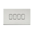 Saxby SL104BSG Screwless 10AX 4G 2-Way Switch - Brushed Steel With Grey Insert