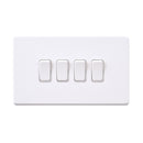 Saxby SL104WHW Screwless 10AX 4G 2-Way Switch - Matt White With White Insert