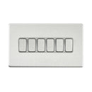 Saxby SL106BSG Screwless 10AX 6G 2-Way Switch - Brushed Steel With Grey Insert