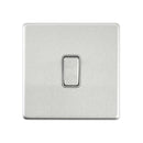 Saxby SL109BSG Screwless 10AX 1G Intermediate Switch - Brushed Steel With Grey Insert