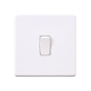 Saxby SL109WHW Screwless 10AX 1G Intermediate Switch - Matt White With White Insert