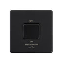 Saxby SL110BLB Screwless 10AX 1G 3-Pole Fan Isolator Switch - Matt Black With Black Insert