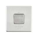 Saxby SL110BSG Screwless 10AX 1G 3-Pole Fan Isolator Switch - Brushed Steel With Grey Insert