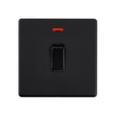 Saxby SL271BLB Screwless 20A 1G DP Switch With Neon - Matt Black With Black Insert