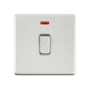 Saxby SL271BSG Screwless 20A 1G DP Switch With Neon - Brushed Steel With Grey Insert
