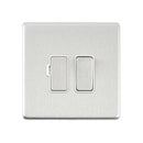Saxby SL320BSW Screwless 13A Switched Fused Spur Unit - Brushed Steel With White Insert