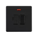 Saxby SL322BLB Screwless 13A Switched Fused Spur Unit with Neon - Matt Black With Black Insert