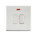 Saxby SL322BSW Screwless 13A Switched Fused Spur Unit with Neon - Brushed Steel With White Insert