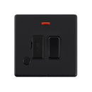 Saxby SL323BLB Screwless 13A Switched Fused Spur Unit with Flex Outlet and Neon - Matt Black With Black Insert