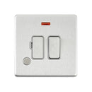 Saxby SL323BSG Screwless 13A Switched Fused Spur Unit with Flex Outlet and Neon - Brushed Steel With Grey Insert