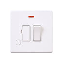 Saxby SL323WHW Screwless 13A Switched Fused Spur Unit with Flex Outlet and Neon - Matt White With White Insert