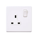 Saxby SL412WHW Screwless 13A 1G DP Switched Socket - Matt White With White Insert