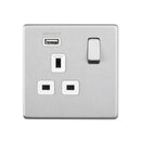Saxby SL413BSW 13A 1G DP Switched Socket with 2.1V USB