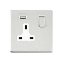 Saxby SL413BSW 13A 1G DP Switched Socket with 2.1V USB - Saxby - Falcon Electrical