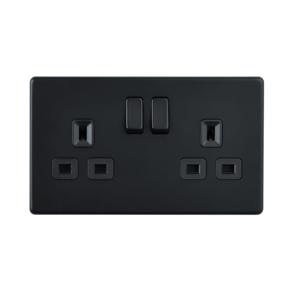 Saxby SL422BLB 13A 2G DP Switched Socket