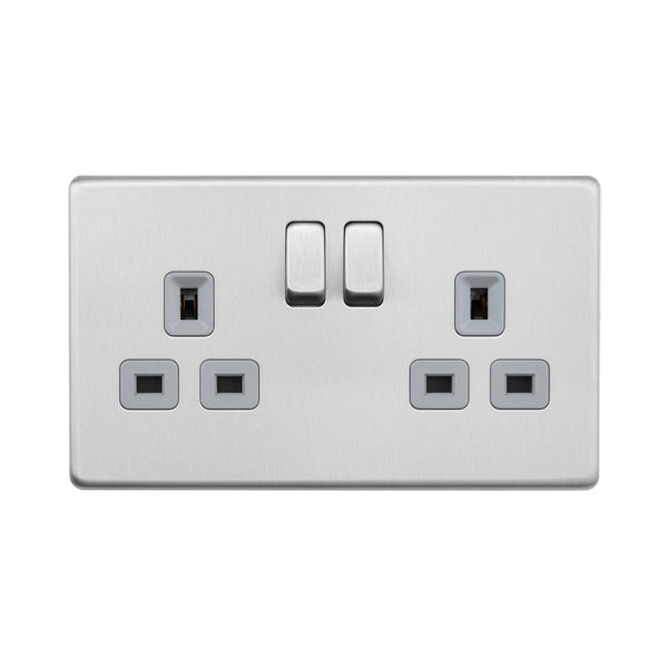 Saxby SL422BSG 13A 2G DP Switched Socket