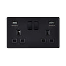 Saxby SL423BLB 13A 2G DP Switched Socket with twin 5V USB