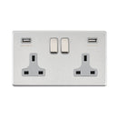 Saxby SL423BSG 13A 2G DP Switched Socket with twin 5V USB - Saxby - Falcon Electrical