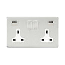 Saxby SL423BSW 13A 2G DP Switched Socket with twin 5V USB - Saxby - Falcon Electrical