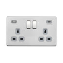 Saxby SL424BSG 13A 2G DP Switched Socket with 45W USB A+C