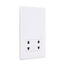 Saxby SL441WHW Screwless Dual Voltage Shaver Socket - Matt White With White Insert