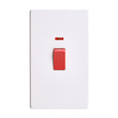 Saxby SL555WHW Screwless 45A Large Plate DP Switch with Neon - Matt White With White Insert