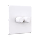 Saxby SL662WH Screwless 2G LED Dimmer 5-100W - Matt White With White Insert