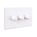 Saxby SL663WH Screwless 3G LED Dimmer 5-100W - Matt White With White Insert