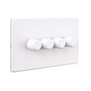 Saxby SL664WH Screwless 4G LED Dimmer 5-100W - Matt White With White Insert