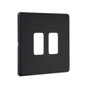 Saxby SLGFP2BL 2G Grid Front Plate - Saxby - Falcon Electrical