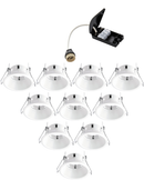 PACK OF 10 - Saxby 80247 Speculo Anti-Glare LED Downlight IP65 50W Â– Matt White Finish, Waterproof & Energy Efficient