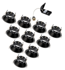 PACK OF 10 - Saxby 80248 Speculo Anti-Glare LED Downlight IP65 50W Â– Matt Black Finish, Waterproof & Energy Efficient