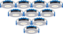 PACK OF 10 - Saxby 103174 ShieldSLIM 4CCT LED Dimmable Downlight Â– 7W, Adjustable Colour Temperature, Energy Efficient, IP65 Waterproof and Fire Rated