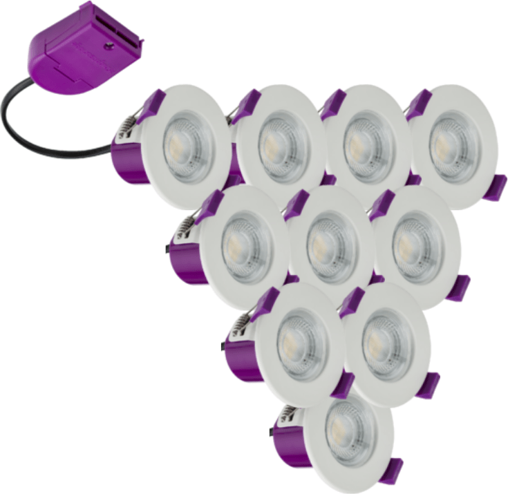 Mlla Led Pack of 10 Knightsbridge MLA CFR5CCT 230V IP65 5W Fire-Rated CCT LED D