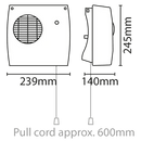 Eterna DFHT2KW 2kW adjustable downflow heater with runback timer - Eterna - Falcon Electrical