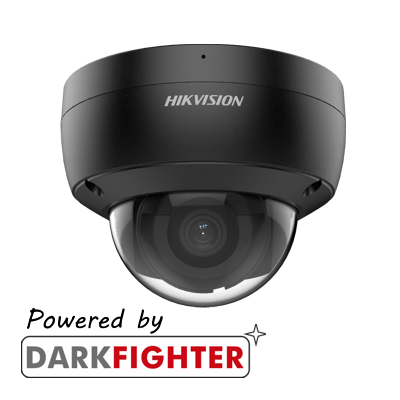 Hikvision DS-2CD2186G2-ISU(2.8MM)/BLACK 8MP AcuSense internal dome, 2.8mm lens, H.265+, DC12V & PoE, WDR, 30m IR, built in speaker and alarm - Hikvision - Falcon Electrical UK