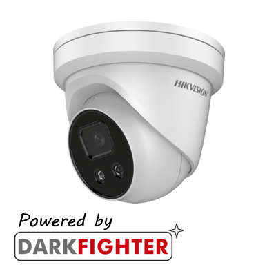 HIKVISION DS-2CD2346G2-ISU/SL(2.8MM)(C) 4MP fixed lens Darkfighter turret camera with IR, built-in speaker & alarm - Hikvision - Falcon Electrical UK