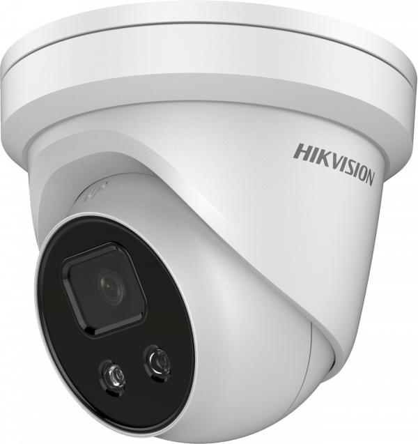 Hikvision DS-2CD3386G2-ISU(2.8mm)(C) 8MP AcuSense external turret, 2.8mm lens, H.265+, DC12V & PoE, WDR, 40m IR, built in microphone - Hikvision - Falcon Electrical UK