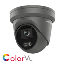 Hikvision DS-2CD2347G2-LU(2.8MM)/GREY(C) 4MP AcuSense & ColorVu external turret, 2.8mm lens, IP67, H.265+, DC12V & PoE, WDR, built in microphone - Hikvision - Falcon Electrical UK