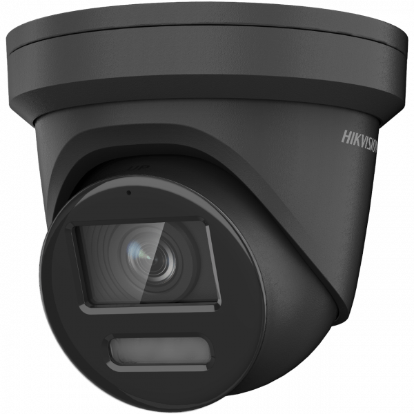 Hikvision DS-2CD2387G2-LU(2.8mm)(C)(BLACK) 8MP AcuSense & ColorVu external turret, 2.8mm lens, IP67, H.265+, DC12V & PoE, WDR, built in microphone - Hikvision - Falcon Electrical UK