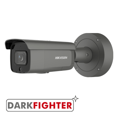 Hikvision DS-2CD2646G2-IZS(2.8-12mm)(C)(GREY) 4MP AcuSense external bullet, 2.8-12mm motorized lens, H.265+, DC12V & PoE, WDR, 60m IR - Hikvision - Falcon Electrical UK