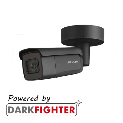 Hikvision DS-2CD2646G2-IZS/BLACK(C) 4MP AcuSense external bullet, 2.8-12mm motorized lens, H.265+, DC12V & PoE, WDR, 60m IR - Hikvision - Falcon Electrical UK