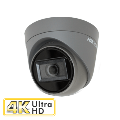 Hikvision DS-2CE78U1T-IT3F(2.8MM)/GREY, 8MP External Turret, 2.8mm, Fixed Lens Camera - Hikvision - Falcon Electrical UK