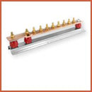 Mixed EBAR8 - 1 EARTH BARS - 485mm 8 WAY COPPER BAR + Single Test LINK - Mixed - Falcon Electrical