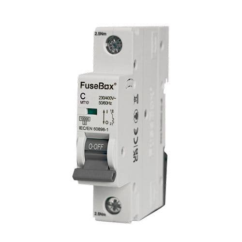 Fusebox MT10C061 3 Phase,MCB, Single Pole 6A 10kA,Curve C - Fusebox - Falcon Electrical UK