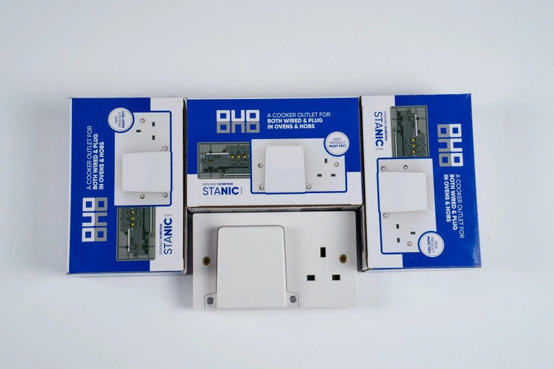 Stanic Duo Dual Cooker Connection Unit (45A) with 13A Socket - Stanic - Falcon Electrical