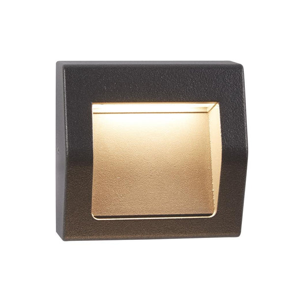 Searchlight 0221GY Ankle Outdoor Wall Light - Dark Grey Metal & Frosted Glass - Searchlight - Falcon Electrical UK