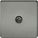 Knightsbridge MLA SF0100BN Screwless 1G TV Outlet (Non-Isolated) - Black Nickel - Knightsbridge MLA - Falcon Electrical UK