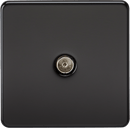 Knightsbridge MLA SF0100MB Screwless 1G TV Outlet (Non-Isolated) - Matt Black - Knightsbridge MLA - Falcon Electrical UK